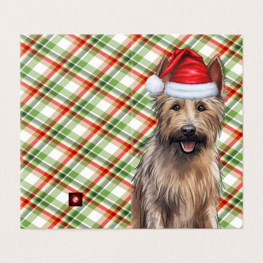 Berger Picard Dog Holiday Plaid Christmas Kaart (Buitenkant ongevouwen)