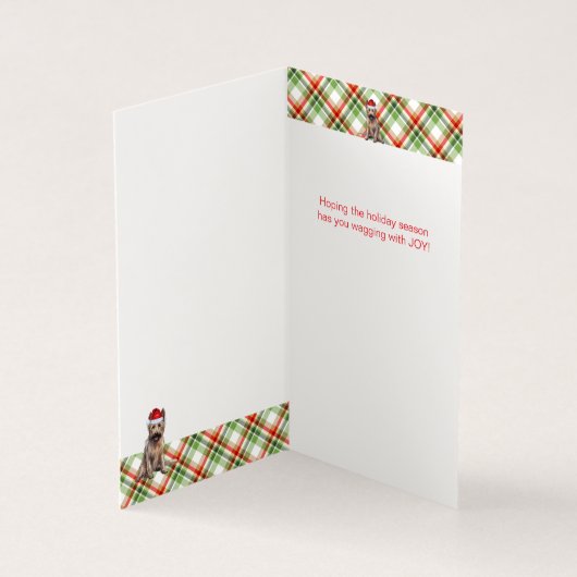 Berger Picard Dog Holiday Plaid Christmas Kaart (Binnen)