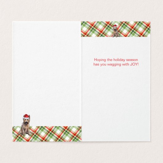 Berger Picard Dog Holiday Plaid Christmas Kaart (Binnenkant ongevouwen)