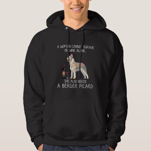 Berger Picard en wijnhond gemonteerd Hoodie (Voorkant)