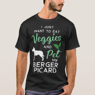 Berger Picard Funny Vegan Dog Lover Owner Xmas Bir T-shirt