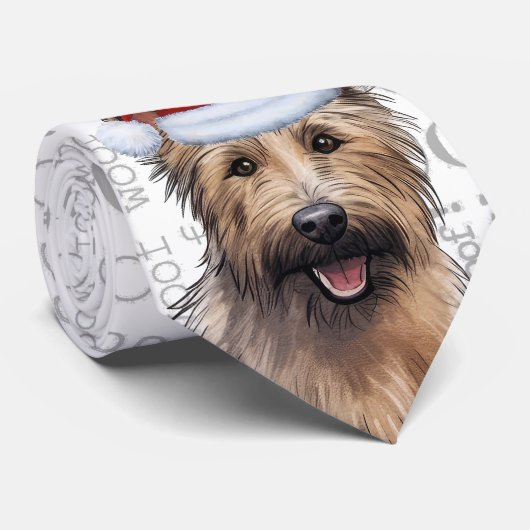 Berger Picard Funny Woof Christmas Hondenliefhebbe Stropdas (Opgerold)