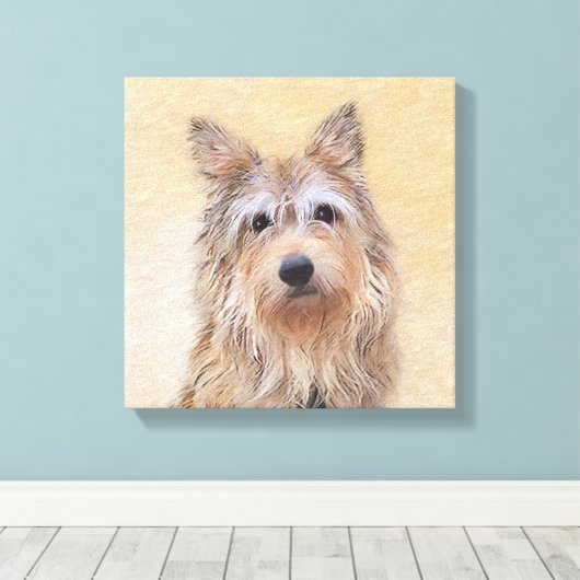 Berger Picard Painting - Cute Original Dog Art Canvas Afdruk (Insitu (Houten vloer))