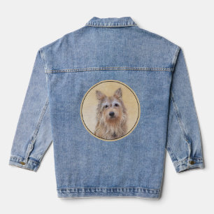 Berger Picard Painting - Cute Original Dog Art Denim Jacket