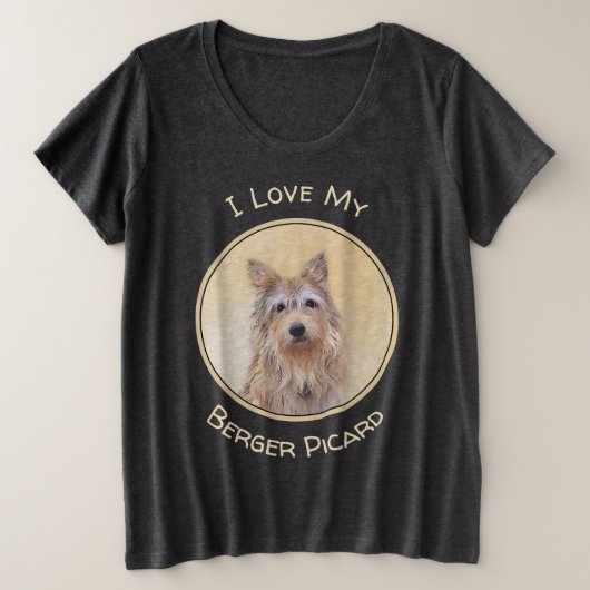 Berger Picard Painting - Cute Original Dog Art Grote Maat T-shirt (Design voorkant)