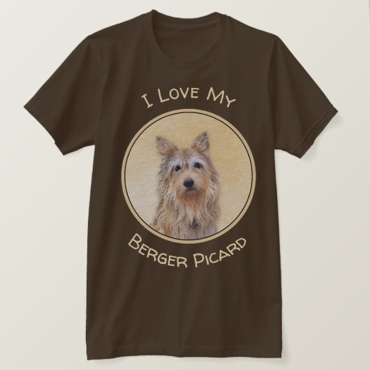 Berger Picard Painting - Cute Original Dog Art T-shirt (Design voorkant)