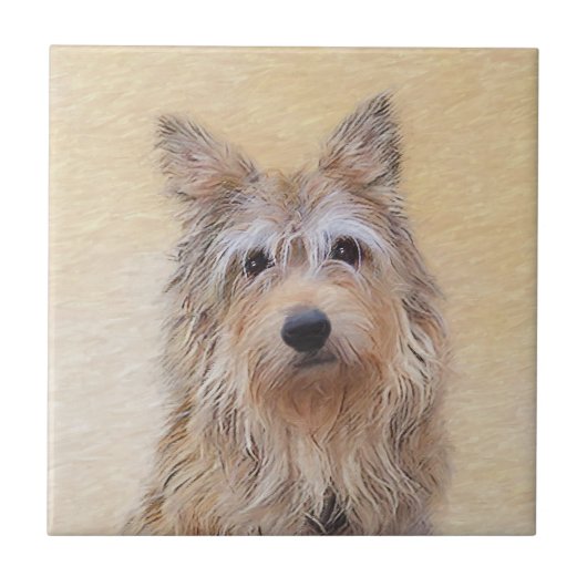 Berger Picard Painting - Cute Original Dog Art Tegeltje (Voorkant)