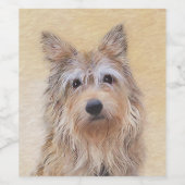 Berger Picard Painting - Cute Original Dog Art Wijn Etiket (Enkel label)