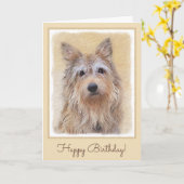 Berger Picard-schilderingen - Originele Dog Art kl Kaart (Gele Bloem)