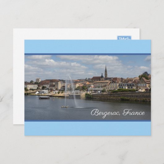 Bergerac Panoramic Cityscape Frankrijk Feestdagenkaart (Voorkant / Achterkant)