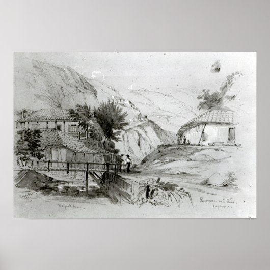 Berger's House, Valparaiso, 1834 Poster (Voorkant)