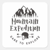 Bergexpeditiedare voor onderzoek vierkante sticker (Voorkant)