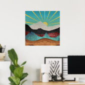 Bergfantasie Zonsopgang Poster (Thuiskantoor)
