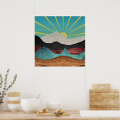 Bergfantasie Zonsopgang Poster (Keuken)