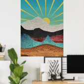 Bergfantasie Zonsopgang Poster (Thuiskantoor)