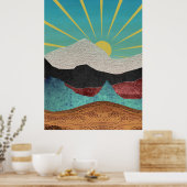 Bergfantasie Zonsopgang Poster (Keuken)