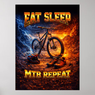 Bergfiets Stiekem Stijl Poster