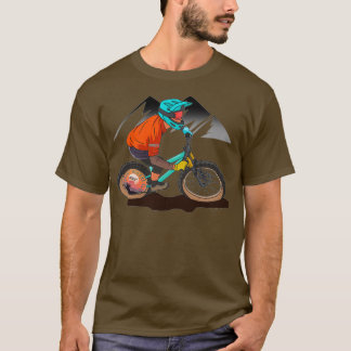 Bergfietsenrijder oranje t-shirt