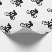 Bergfietsensilhouet - Kies achtergrondkleur Cadeaupapier (Hoek)