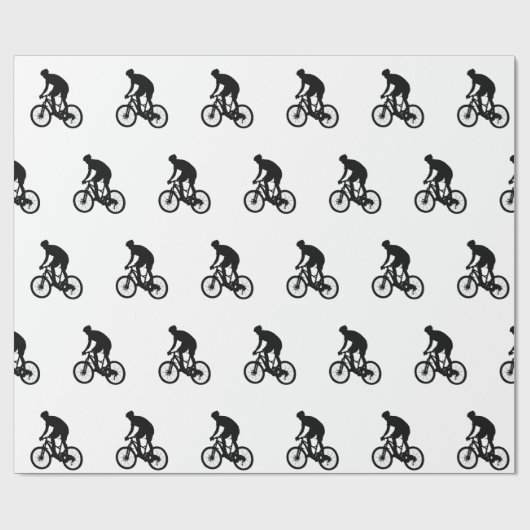 Bergfietsensilhouet - Kies achtergrondkleur Cadeaupapier (Vlak)
