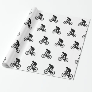 Bergfietsensilhouet - Kies achtergrondkleur Cadeaupapier