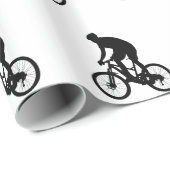 Bergfietsensilhouet - Kies achtergrondkleur Cadeaupapier (Rol Hoek)