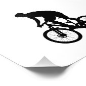 Bergfietsensilhouet - Kies achtergrondkleur Foto Afdruk (Hoek)