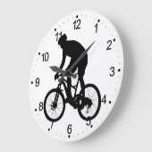 Bergfietsensilhouet - Kies achtergrondkleur Grote Klok (Hoek)