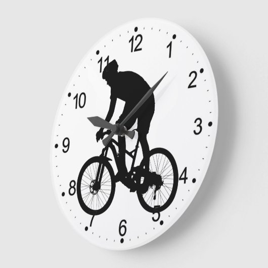 Bergfietsensilhouet - Kies achtergrondkleur Grote Klok (Hoek)