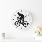 Bergfietsensilhouet - Kies achtergrondkleur Grote Klok (Huis)