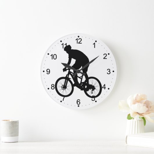 Bergfietsensilhouet - Kies achtergrondkleur Grote Klok (Huis)
