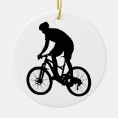 Bergfietsensilhouet - Kies achtergrondkleur Keramisch Ornament (Voorkant)