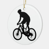 Bergfietsensilhouet - Kies achtergrondkleur Keramisch Ornament (Links)