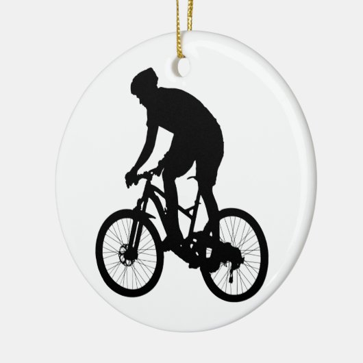 Bergfietsensilhouet - Kies achtergrondkleur Keramisch Ornament (Links)