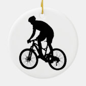 Bergfietsensilhouet - Kies achtergrondkleur Keramisch Ornament (Achterkant)