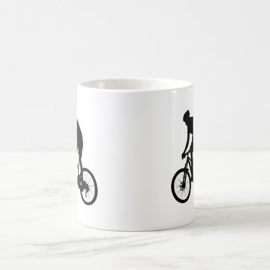 Bergfietsensilhouet - Kies achtergrondkleur Koffiemok (Center)