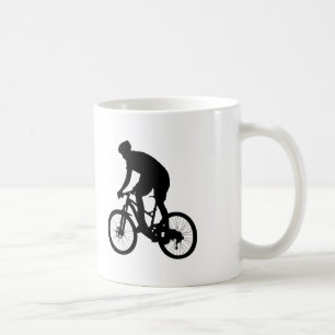 Bergfietsensilhouet - Kies achtergrondkleur Koffiemok