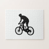 Bergfietsensilhouet - Kies achtergrondkleur Legpuzzel (Horizontaal)