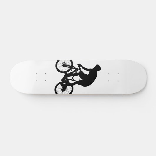 Bergfietsensilhouet - Kies achtergrondkleur Persoonlijk Skateboard (Horizontaal)
