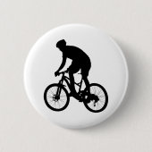 Bergfietsensilhouet - Kies achtergrondkleur Ronde Button 5,7 Cm (Voorkant)