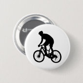 Bergfietsensilhouet - Kies achtergrondkleur Ronde Button 5,7 Cm (Voorkant /achterkant)