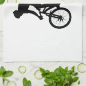 Bergfietsensilhouet - Kies achtergrondkleur Theedoek (Gevouwen)