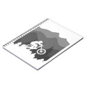 Bergfietsensilhouet voor de fanaticus MTB Notitieboek (Linkerzijde)