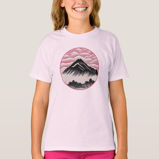 berggebied Japans kunstlandschap T-Shirt (Voorkant)