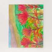 Berggebieden in het Indische penseel Wilde bloemen Legpuzzel (Verticaal)