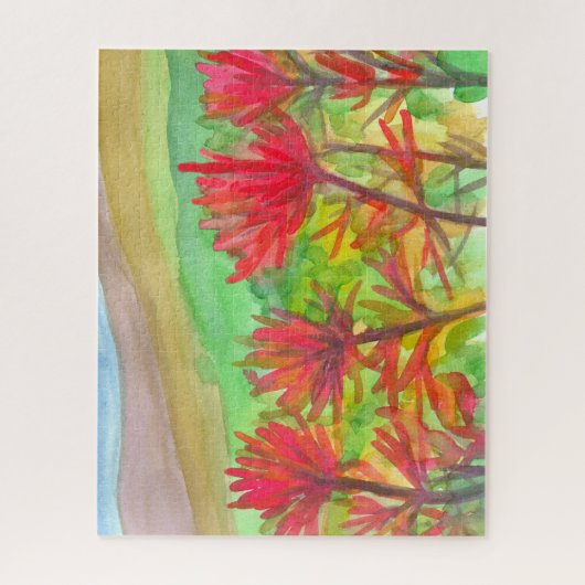 Berggebieden in het Indische penseel Wilde bloemen Legpuzzel (Verticaal)