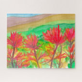 Berggebieden in het Indische penseel Wilde bloemen Legpuzzel (Horizontaal)