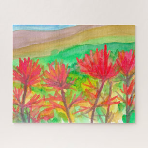 Berggebieden in het Indische penseel Wilde bloemen Legpuzzel