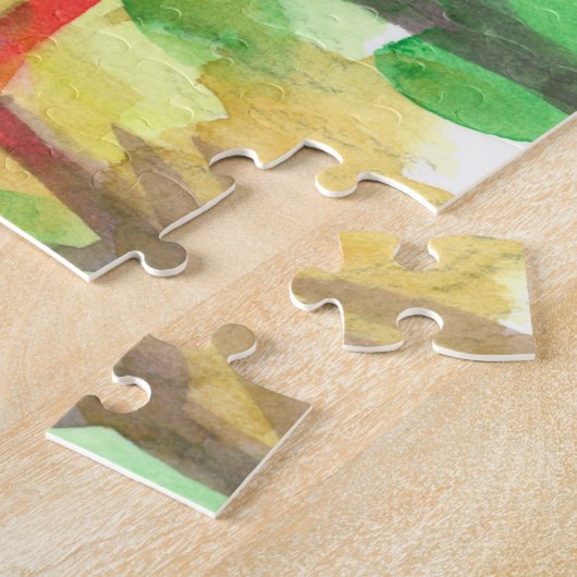 Berggebieden in het Indische penseel Wilde bloemen Legpuzzel (Zijkant)