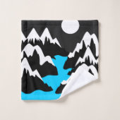 Berggebieden met stromende riviermonding bad handdoek (Wasdoekje)